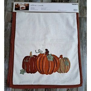 NEW Allen + Roth Pumpkin Table Runner Cotton Fall Harvest Thanksgiving 18x90